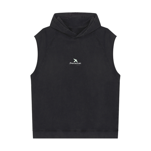 Black "Be Yourself" Sleeveless Hoodie
